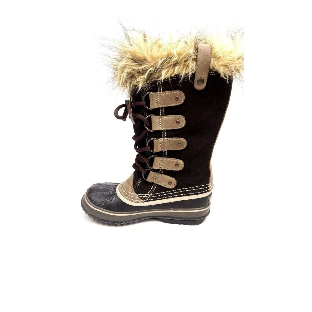 Sorel Joan of Arctic Faux Fur Brown Suede Boot US 5 Lace-Up Winter Snow Boots
